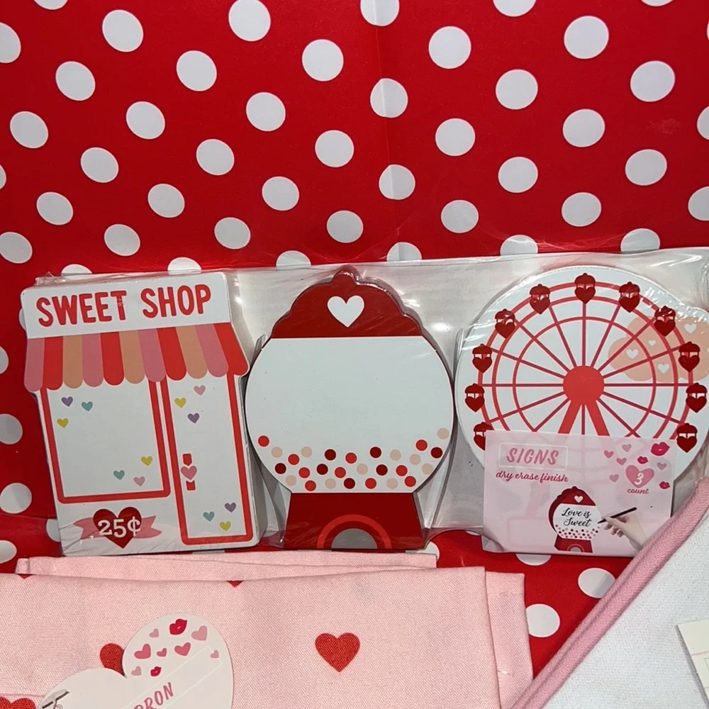 New Target Valentine’s Day Set: Gnome Towels, Heart Apron, Dry Erase Mini Signs